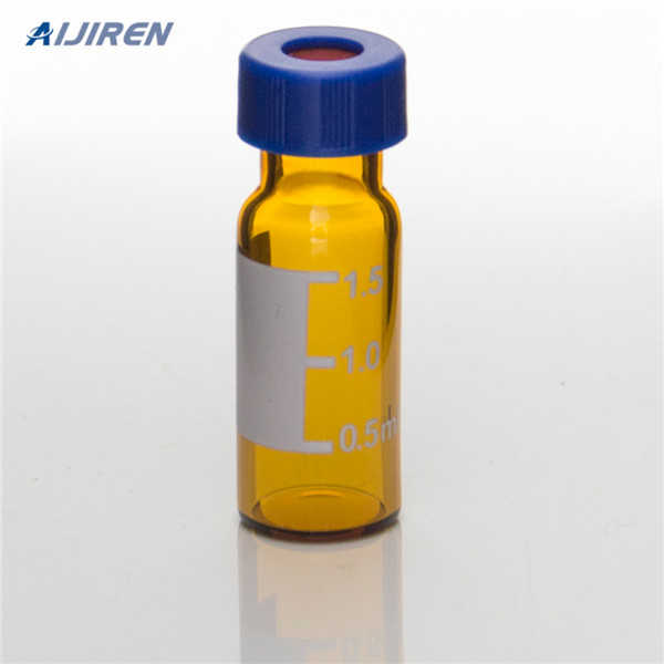 labeled HPLC glass vials crimp cap